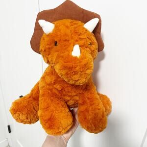 Animal Adventure Orange Triceratops Dinosaur Stuffed Animal